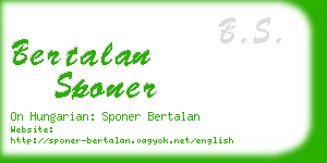 bertalan sponer business card